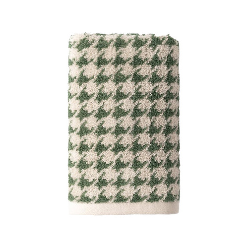 Delicors Houndstooth Cotton Bathroom Towel Temple Webster